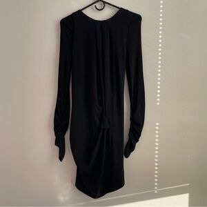 Peter Pilotto Black Gathered Wool Mini Dress - Size 2